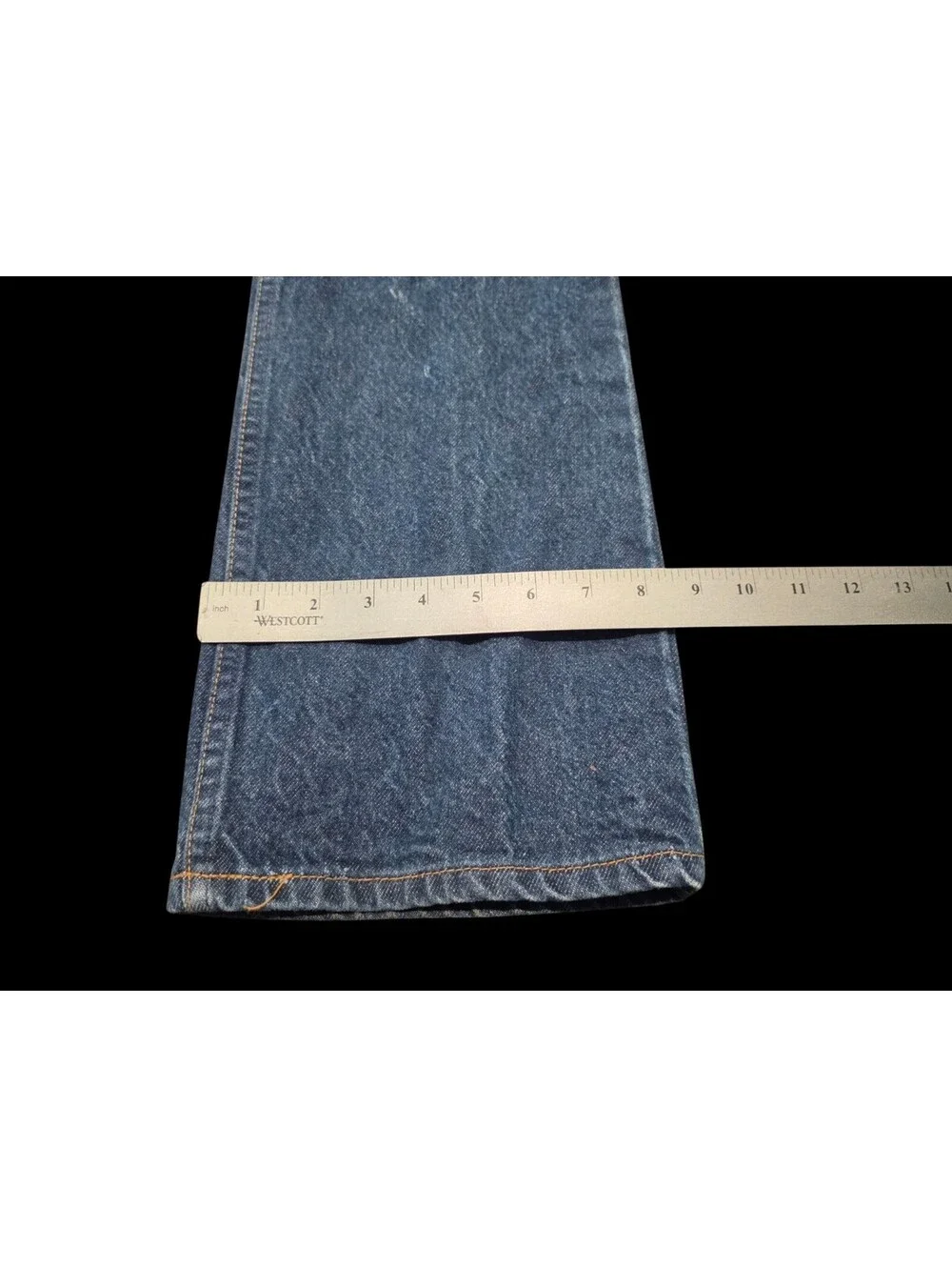 Vintage 90s Levis 517 Jeans Blue Denim Bootcut Orange Tab 34x30 Made in USA